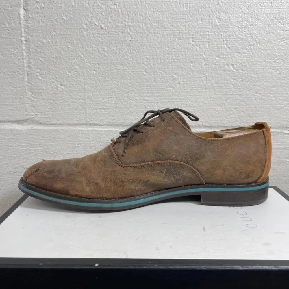 John Fluevog 1204025 Brown Leather Oxford Dress Shoes Lace up Men's‎ 12 US
